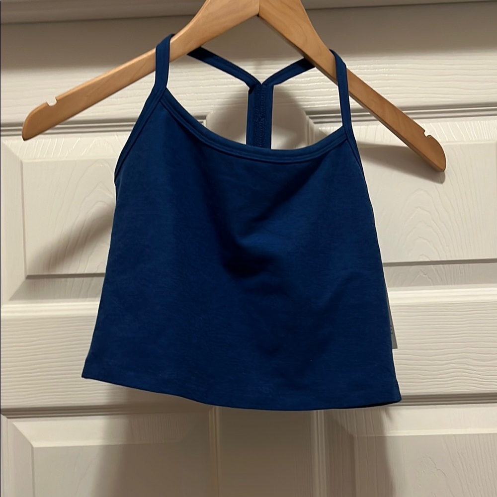 NWT Beyond Yoga Blue Heather Cropped Tank Top